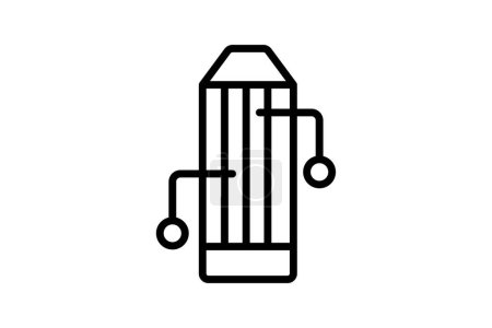 Guqin Chinese Zither icône, cithare, chinois, instrument, icône de ligne de musique, icône vectorielle modifiable, pixel parfait, fichier ai illustrateur