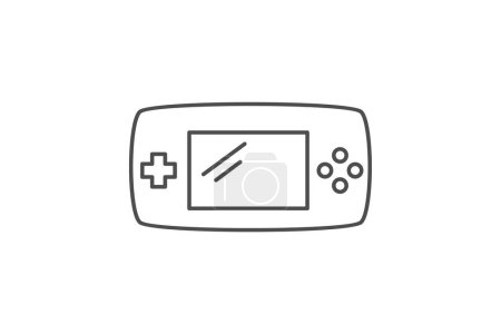 Icono de juego de mano, juego, consola, portátil, jugar icono de línea delgada, icono de vector editable, píxel perfecto, archivo ai ilustrador