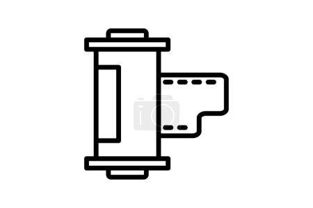 Filmkassette Symbol, Kassette, Rolle, Film, Kino Linie Symbol, editierbare Vektor-Symbol, Pixel perfekt, Illustrator ai-Datei