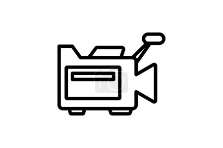 Movie Camera icon, camera, film, video, recording line icon, editable vector icon, pixel perfect, illustrator ai file