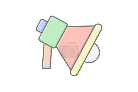 Illustration for Spotlight icon, light, stage, focus, spotlight lineal color icon, editable vector icon, pixel perfect, illustrator ai file - Royalty Free Image
