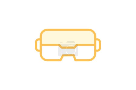 Vr Goggles icon, brille, virtual, reality, headset duotone line icon, editierbares vektorsymbol, pixel perfect, illustrator ai file