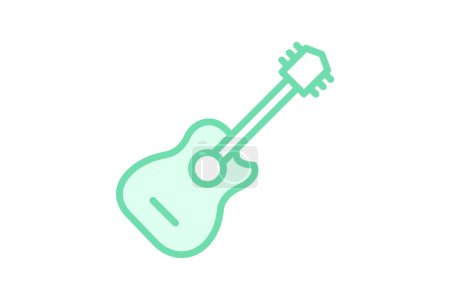 Illustration for Guitar icon, music, instrument, play, acoustic duotone line icon, editable vector icon, pixel perfect, illustrator ai file - Royalty Free Image