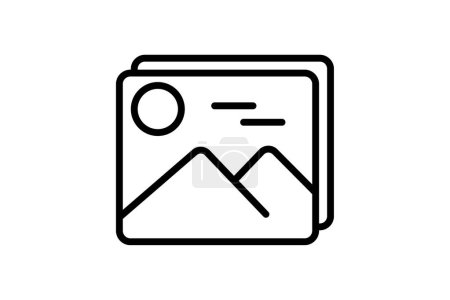 Illustration for Photographs icon, photos, pictures, images, snapshots line icon, editable vector icon, pixel perfect, illustrator ai file - Royalty Free Image