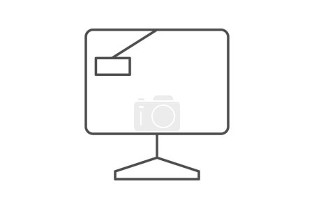 Präsentationssymbol, Powerpoint, Folien, Vortrag, Thinline-Icon, editierbares Vektorsymbol, Pixel perfekt, Illustrator ai-Datei