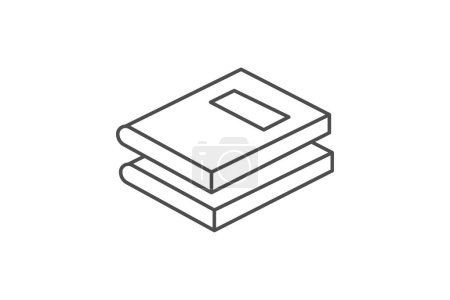Bücher Symbol, Lesen, Literatur, Roman, Belletristik Thinline-Symbol, editierbare Vektor-Symbol, Pixel perfekt, Illustrator ai-Datei