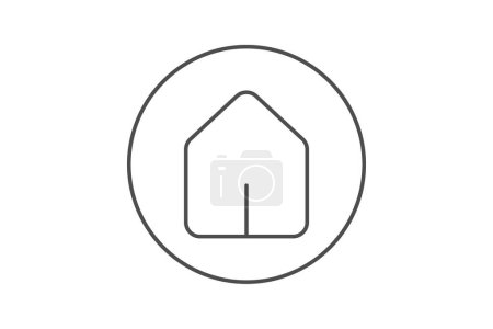 Home icon, house, residence, dwelling, abode thinline icon, editable vector icon, pixel perfect, illustrator ai file