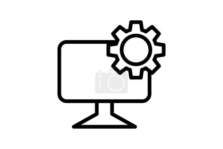 Icône IDE, intégrée, développement, environnement, icône de ligne logicielle, icône vectorielle modifiable, pixel parfait, fichier ai illustrateur