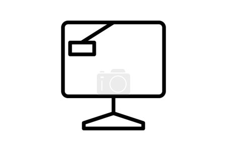 Präsentationssymbol, Powerpoint, Folien, Vortrag, Sprachzeilensymbol, editierbares Vektorsymbol, Pixel perfekt, Illustrator ai-Datei