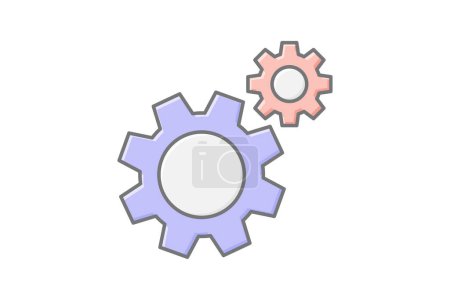 Illustration for Settings icon, adjustments, configuration, options, preferences lineal color icon, editable vector icon, pixel perfect, illustrator ai file - Royalty Free Image
