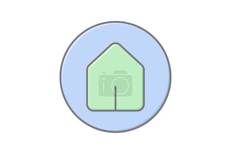 Inicio icono, casa, residencia, vivienda, morada icono de color lineal, icono de vector editable, píxel perfecto, archivo ai ilustrador