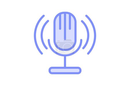 Illustration for Podcasts icon, podcasting, audio, show, talk duotone line icon, editable vector icon, pixel perfect, illustrator ai file - Royalty Free Image