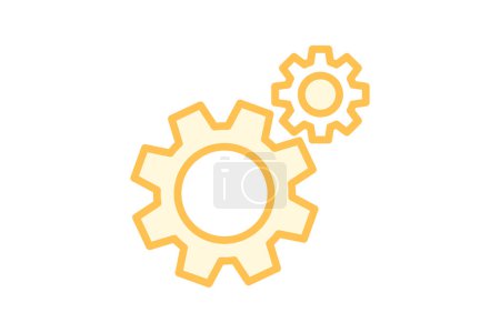 Illustration for Settings icon, adjustments, configuration, options, preferences duotone line icon, editable vector icon, pixel perfect, illustrator ai file - Royalty Free Image