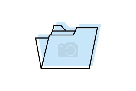 Dateimanager-Symbol, Manager, Verwaltung, Organisation, Speicherfarbe Schatten Thinline-Symbol, editierbare Vektor-Symbol, Pixel perfekt, Illustrator ai-Datei