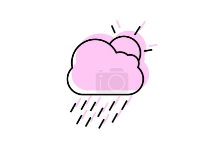 Weather icon, forecast, climate, conditions, temperature color shadow thinline icon, editable vector icon, pixel perfect, illustrator ai file