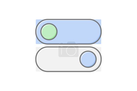 Toggle Switch icon, switch, button, ui, ux lineal color icon, editable vector icon, pixel perfect, illustrator ai file