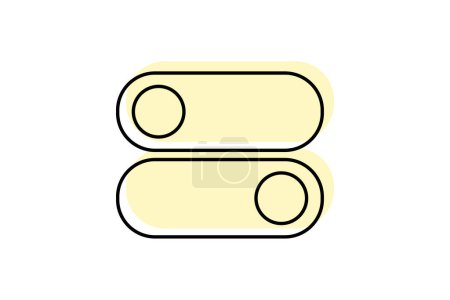 Toggle Switch icon, switch, button, ui, ux color shadow thinline icon, editable vector icon, pixel perfect, illustrator ai file