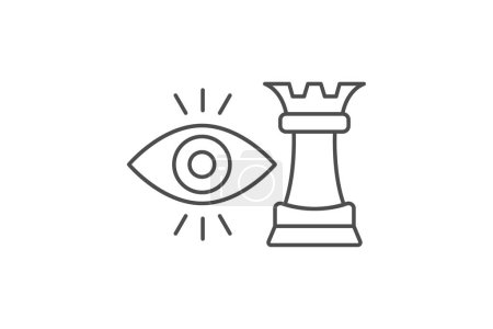 Illustration for Visionary Strategist icon, strategist, visionary, leadership, planning thinline icon, editable vector icon, pixel perfect, illustrator ai file - Royalty Free Image