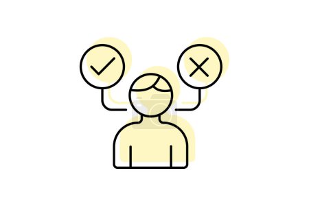 Thoughtful Decision Maker icon, decisionmaker, leadership, thoughtful, considerate color shadow thinline icon, editable vector icon, pixel perfect, illustrator ai file