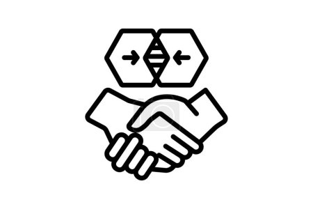 Synergistic Partnership icon, partnership, synergistic, collaboration, teamwork line icon, editable vector icon, pixel perfect, illustrator ai file