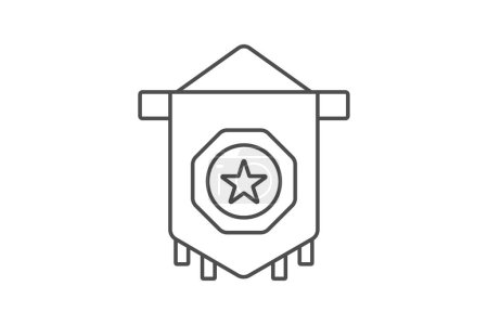 Bannière de reconnaissance icône, bannière, prix, honneur, symbole, vecteur modifiable, pixel parfait, fichier ai illustrateur