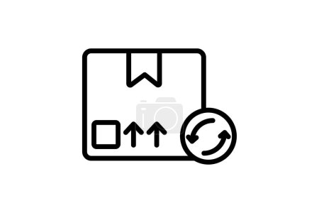 Reorder parcel icon, parcel, delivery, logistics, ecommerce, editable vector, pixel perfect, illustrator ai file