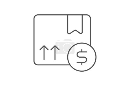 Package Price icon, price, cost, shipping, fee, editable vector, pixel perfect, illustrator ai file