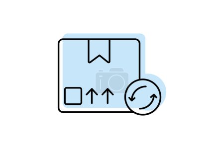 Reordenar icono de paquete, paquete, entrega, logística, comercio electrónico, vector editable, píxel perfecto, ilustrador ai archivo