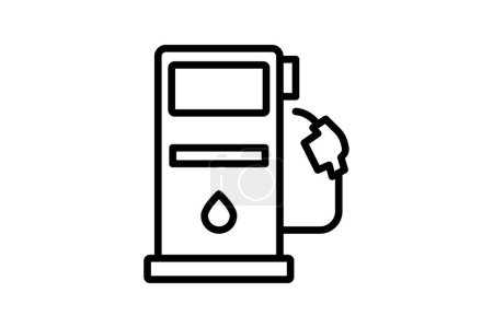 Ilustración de Icono de la estación de combustible, estación, gas, gasolina, combustible, vector editable, píxel perfecto, ilustrador ai archivo - Imagen libre de derechos