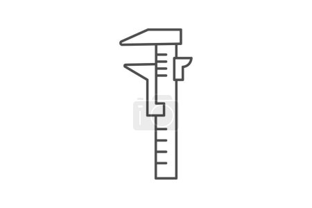Vernier Messschieber Symbol, Messschieber, Messung, Werkzeug, Messgerät, editierbarer Vektor, Pixel perfekt, Illustrator ai-Datei