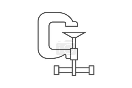 Ilustración de C icono de la abrazadera, abrazadera, herramienta, celebrar, seguro, vector editable, píxel perfecto, archivo ai ilustrador - Imagen libre de derechos