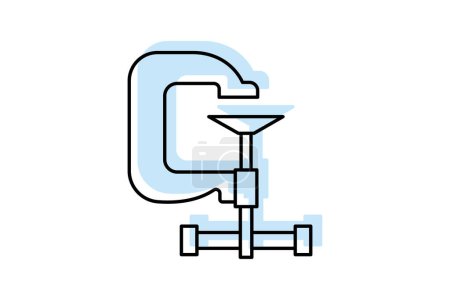 Illustration for C Clamp icon, clamp, tool, hold, secure, editable vector, pixel perfect, illustrator ai file - Royalty Free Image