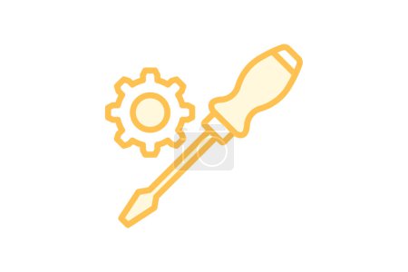 Screwdriver icon, screw, tool, tighten, loosen, editable vector, pixel perfect, illustrator ai file