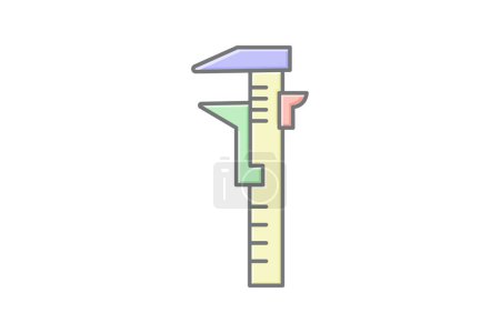 Vernier Messschieber Symbol, Messschieber, Messung, Werkzeug, Messgerät, editierbarer Vektor, Pixel perfekt, Illustrator ai-Datei