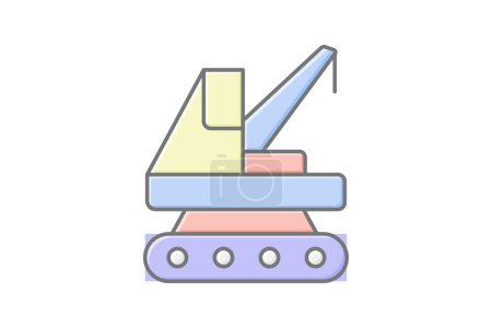 Illustration for Lifter Vehicle icon, vehicle, lift, transport, crane, editable vector, pixel perfect, illustrator ai file - Royalty Free Image