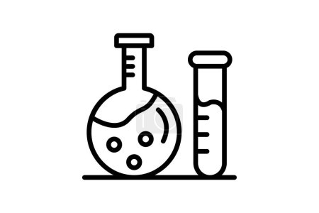 Chemie-Symbol, Wissenschaft, Labor, Chemie, Reaktion, editierbarer Vektor, Pixel perfekt, Illustrator ai-Datei