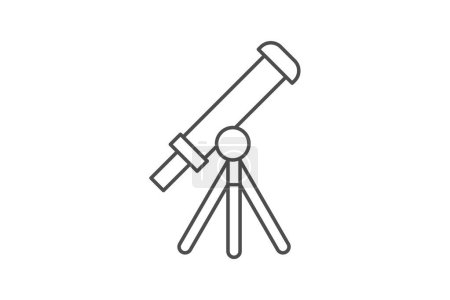 Telescope icon, space, astronomy, sky, observation, editable vector, pixel perfect, illustrator ai file