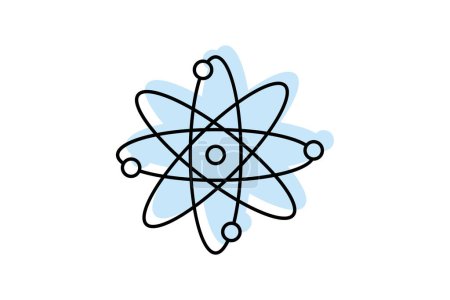 Icono de átomo, ciencia, física, química, núcleo, vector editable, píxel perfecto, ilustrador ai archivo