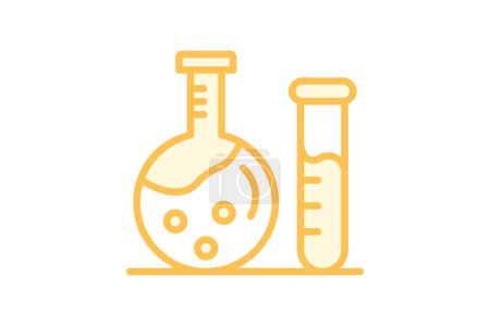 Chemie-Symbol, Wissenschaft, Labor, Chemie, Reaktion, editierbarer Vektor, Pixel perfekt, Illustrator ai-Datei
