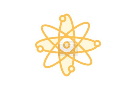 Icône atome, science, physique, chimie, noyau, vecteur modifiable, pixel perfect, fichier illustrator ai