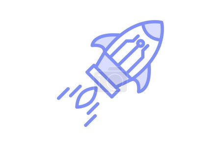 Startup-Himmel Rakete Symbol, Himmel Rakete, Rakete, Start, Raum, editierbare Vektor, Pixel perfekt, Illustrator ai-Datei