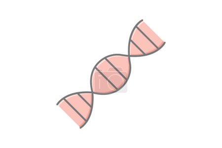 Genetisches Symbol, Wissenschaft, Biologie, DNA, Gen, editierbarer Vektor, Pixel perfekt, Illustrator ai-Datei