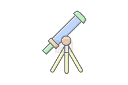 Telescope icon, space, astronomy, sky, observation, editable vector, pixel perfect, illustrator ai file