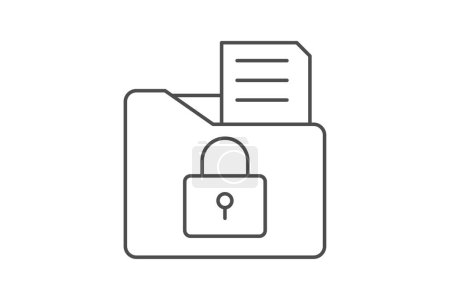 Icono de datos seguros, seguro, datos, seguridad, protección, vector editable, píxel perfecto, ilustrador ai archivo