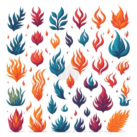 Photo for Set of fire icons. Cartoon style vector illustration. Collection of fire icons - Royalty Free Image