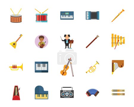 Illustration for Music icon set. Can be used for topics like entertainment, musical instrument, classical music, performance - Royalty Free Image