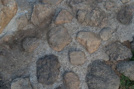 Above view of paving stones in the garden. Close-up of stone for background and textured.
