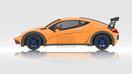 Ilustración de Vector o ilustrador del modelo de coche deportivo de color naranja. con pantalla de shardow coche. - Imagen libre de derechos
