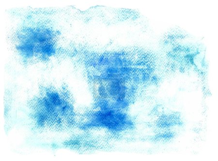 White and blue spots. Watercolor blur. The texture of the paper is clearly visible.