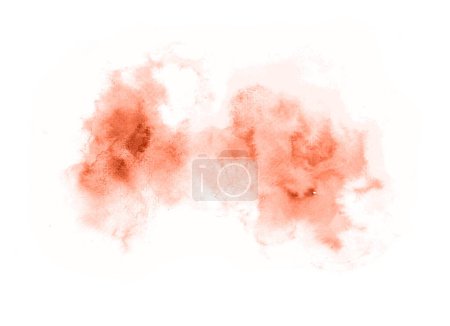 Photo for Abstract stain from watercolor blur. Isolated on white background. Color of the year 2024. Peach fuzz. A spot of chaotic shape. Different shades. Gentle pastel shades. - Royalty Free Image